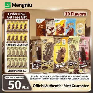 Mengniu's Vanilla Chocolate Ice Cream with Crispy Coating and Multiple Flavors(50 pieces)