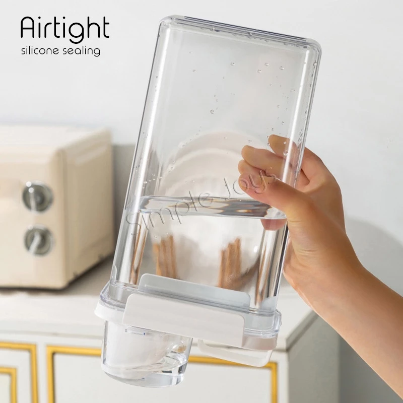Airtight Dry Food Container Storage For Kitchen Or Pet Food With Pour Spout Measuring Cup - Image 3