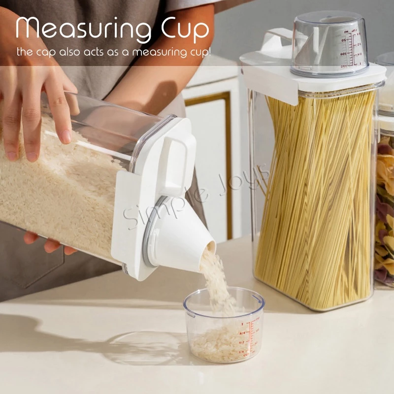 Airtight Dry Food Container Storage For Kitchen Or Pet Food With Pour Spout Measuring Cup - Image 6