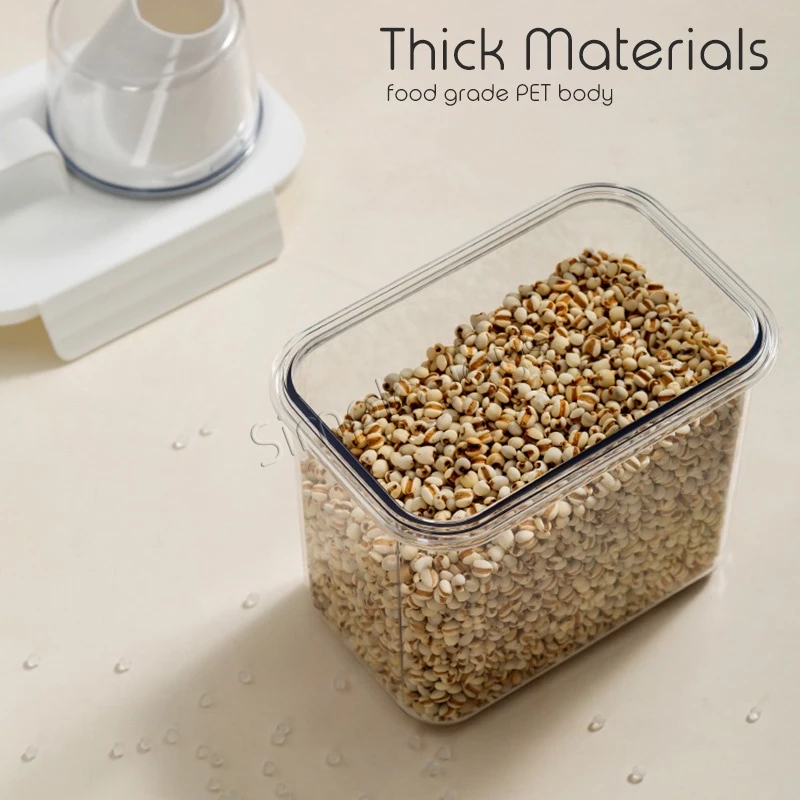 Airtight Dry Food Container Storage For Kitchen Or Pet Food With Pour Spout Measuring Cup - Image 2